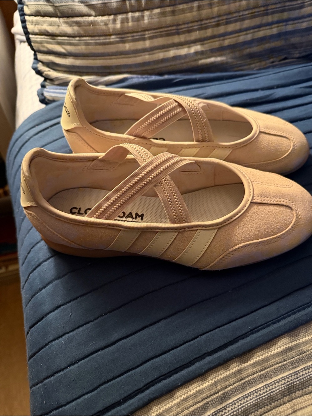 adidas Women's Light Pink Mary Jane Flats with Cross Straps